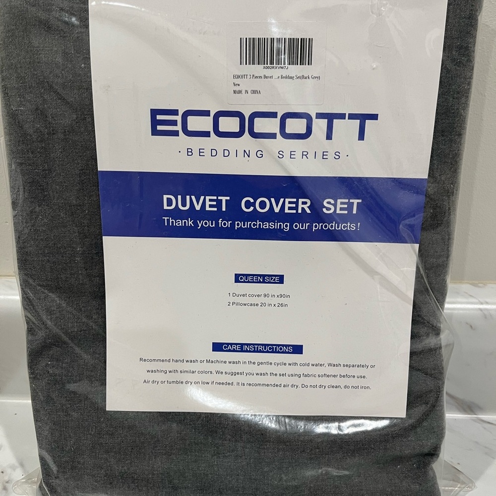Queen size Charcoal Grey Duvet Cover Set